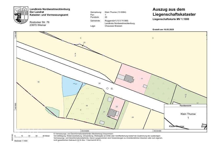 Liegenschaftskarte - Chaussee Breesen